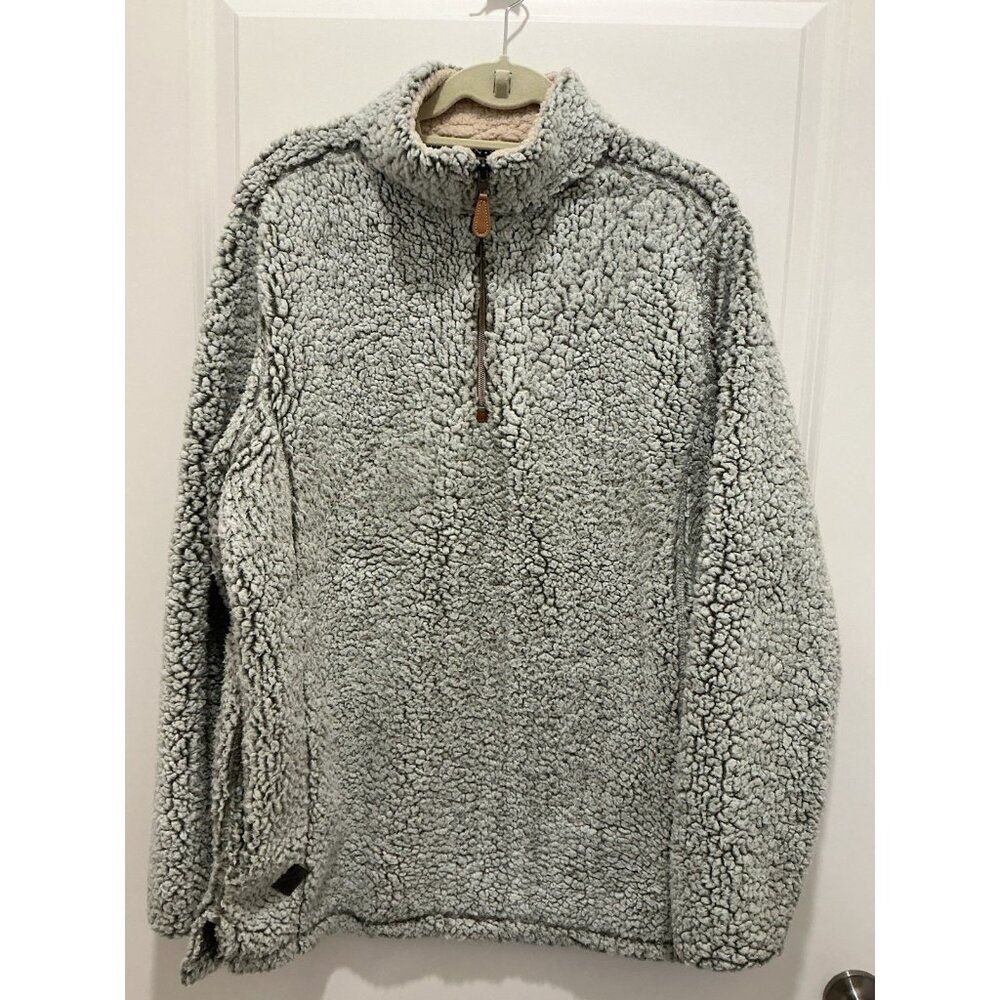 Simply Southern Sherpa 1/4 Zip Size XL Womens Grey 2 Pockets L/S